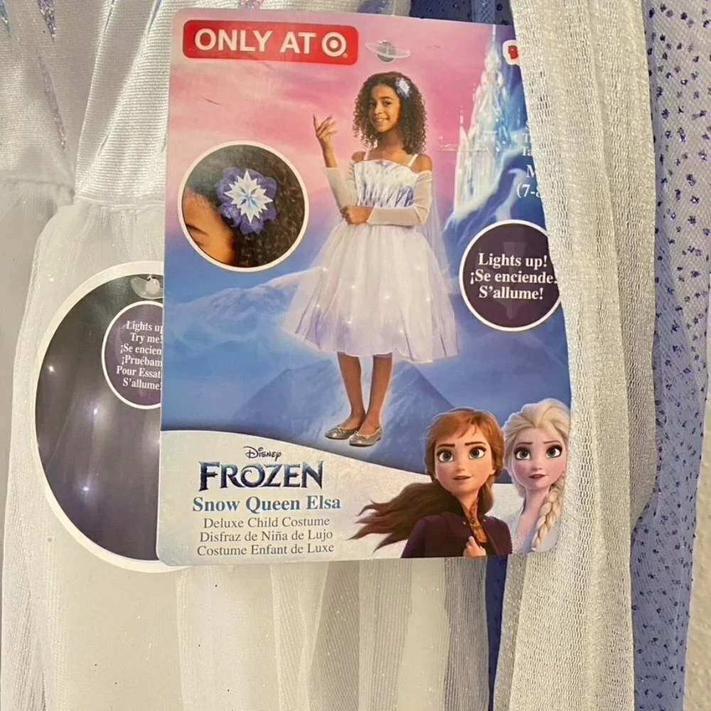 Disguise Disney Frozen Elsa Deluxe Light Up Halloween Costume Dress Headpiece